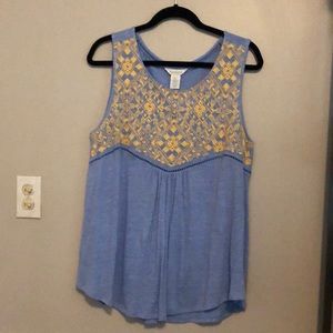 Sundance sleeveless embroidered tank top